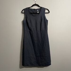 GAP Blue Linen Dress Womens 6 Sleeveless Summer Beach Vacation